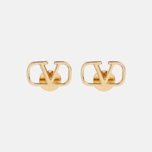 Valentino Gold VLogo Stud Earrings